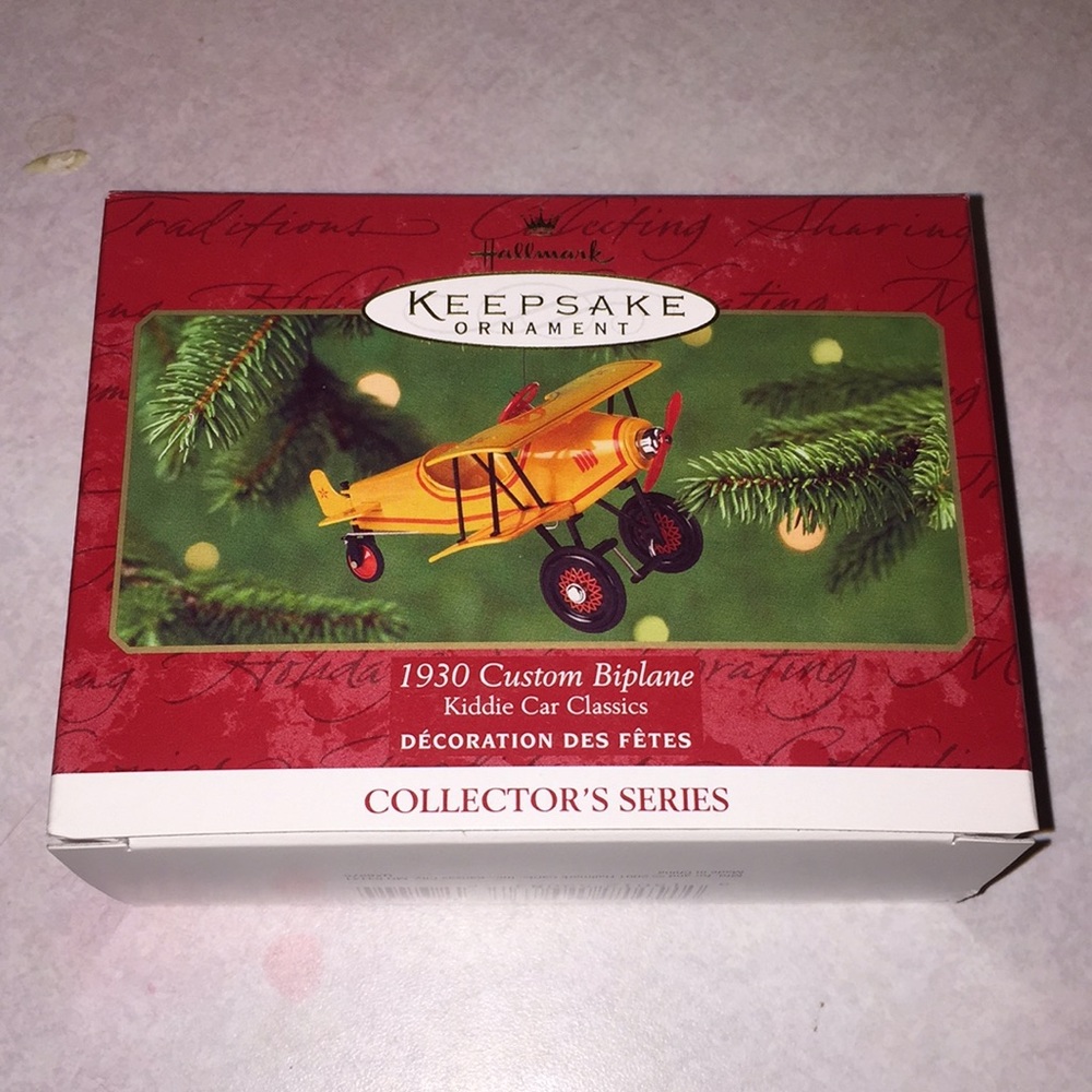 Hallmark 1930 Custom Biplane  Kiddie Car Ornament
